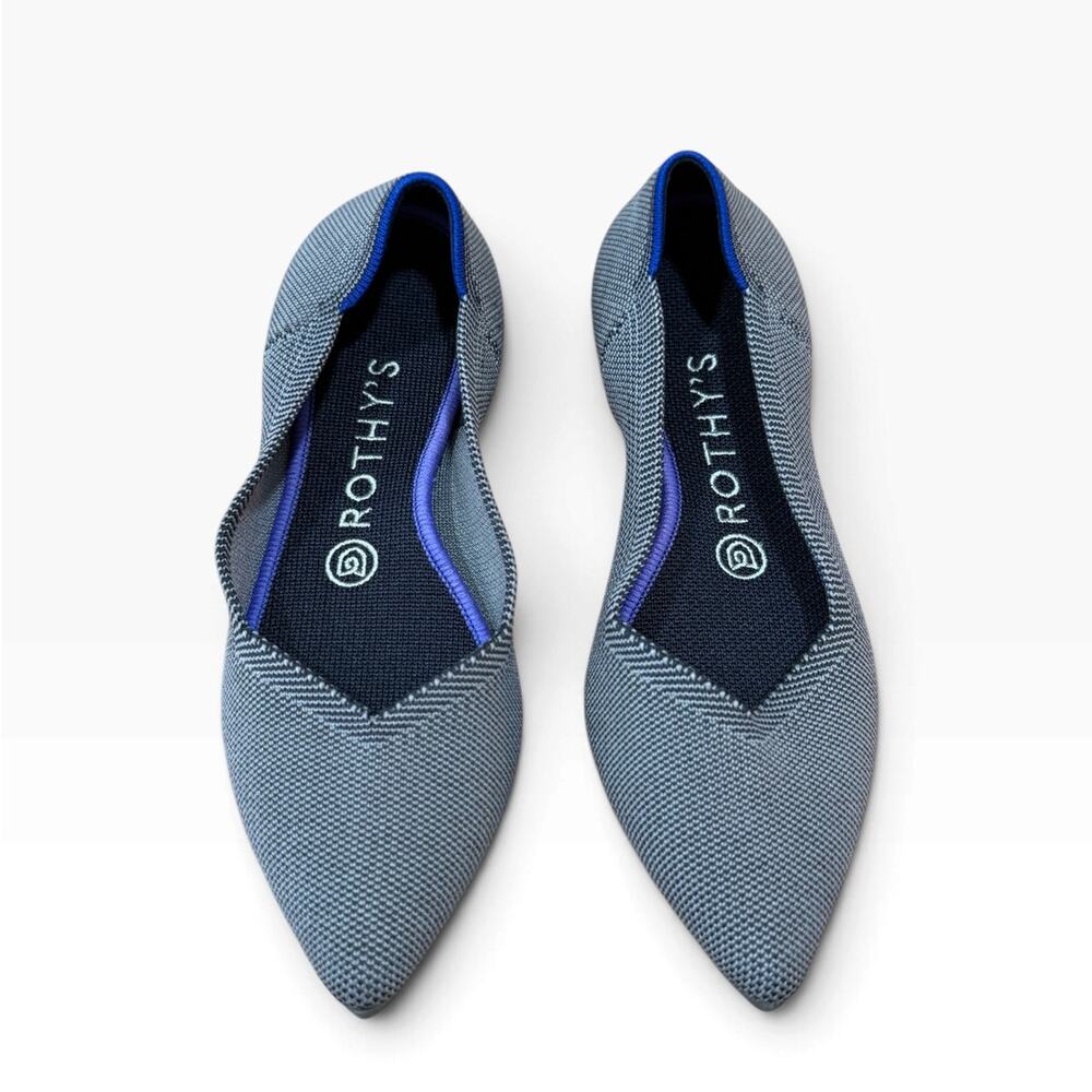 Rothy’s The Point Grey Birdseye Pointed Toe Ballet Flats Size 7.5